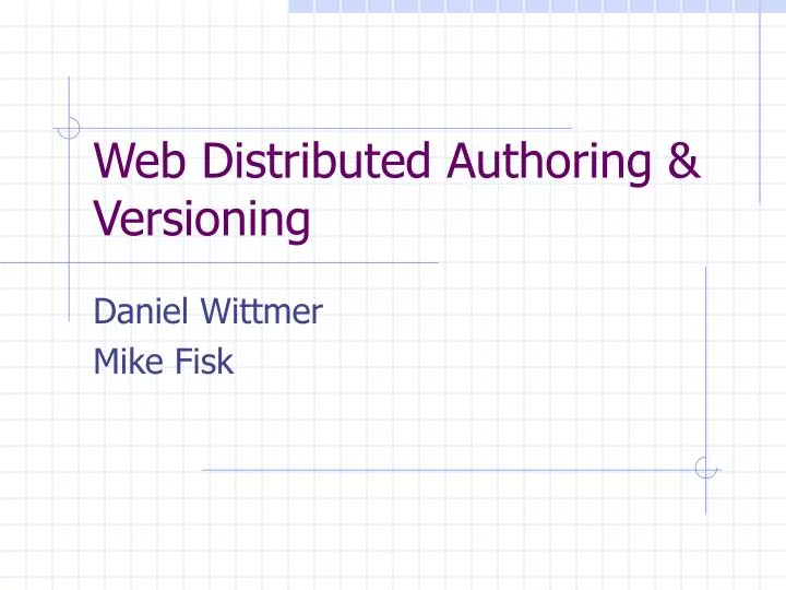 web distributed authoring versioning