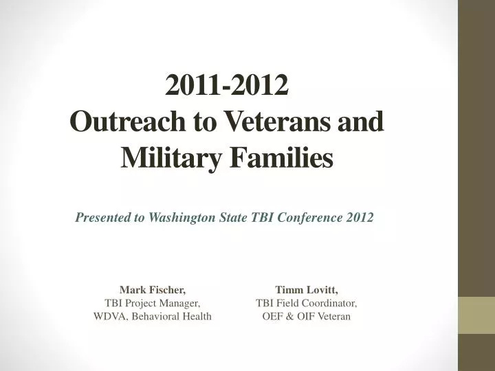 2011 2012 outreach to veterans and military families