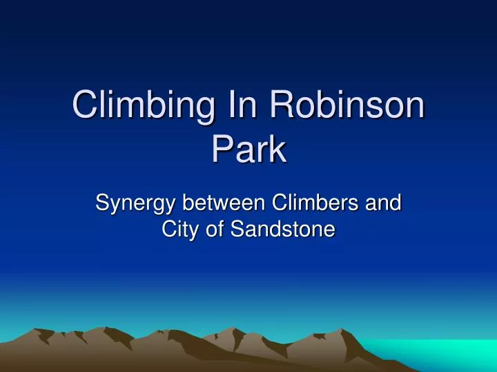 climbing in robinson park