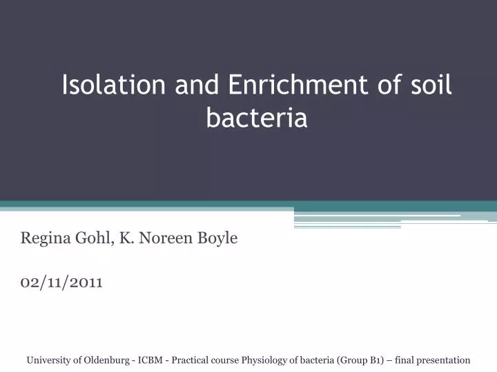 isolation and enrichment of soil bacteria