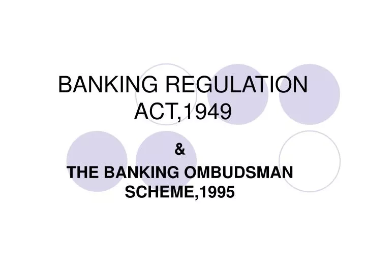 banking regulation act 1949