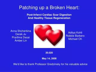 Patching up a Broken Heart: Post-Infarct Cardiac Scar Digestion And Healthy Tissue Regeneration