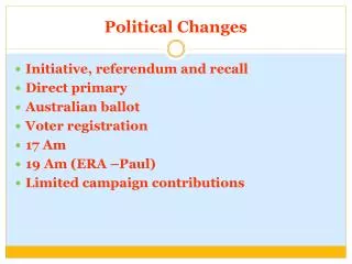 Political Changes