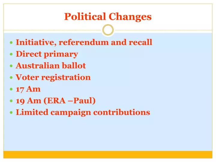 political changes