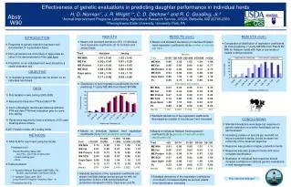 Effectiveness of genetic evaluations in predicting daughter performance in individual herds