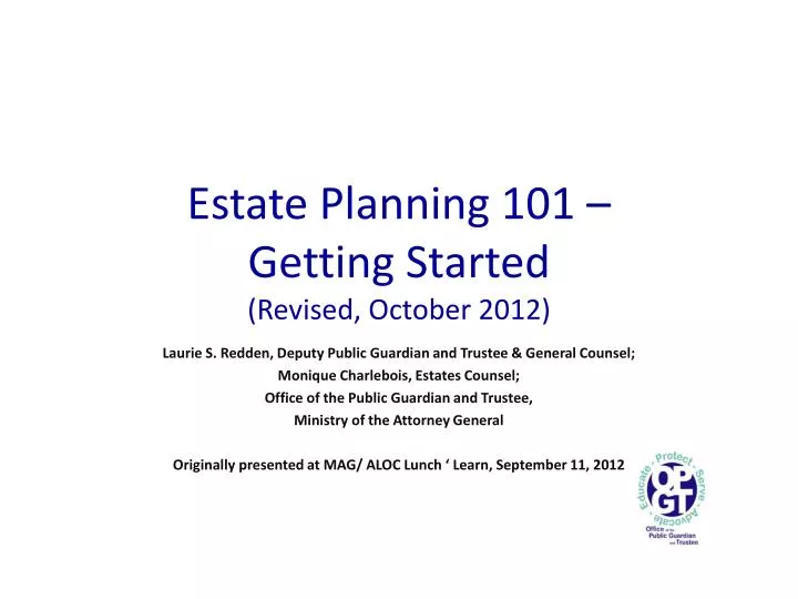 estate planning 101 getting started revised october 2012