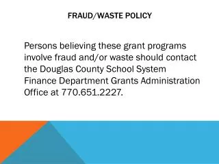 Fraud/Waste Policy