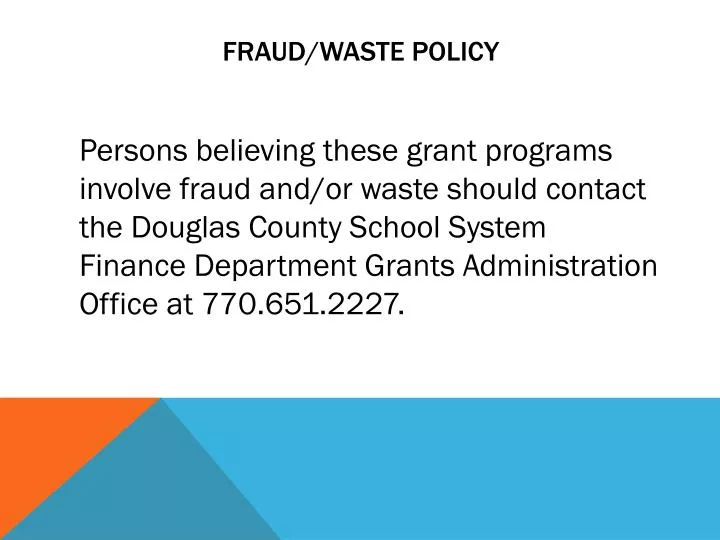 fraud waste policy