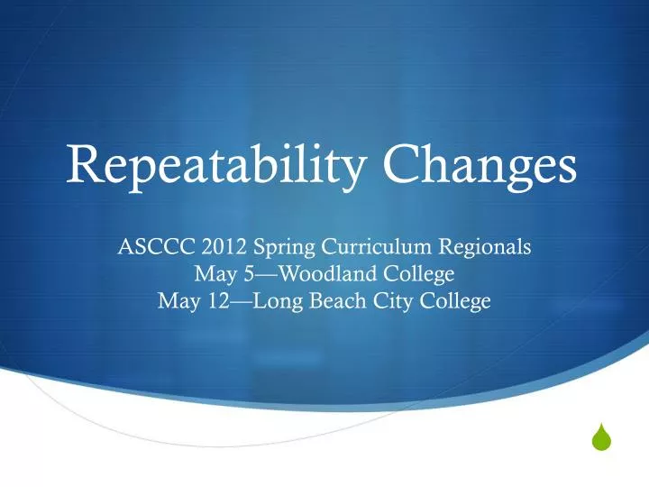 repeatability changes
