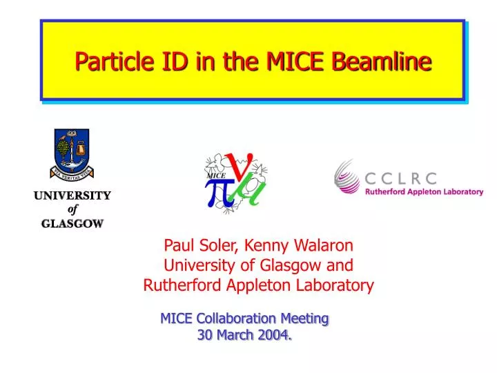 particle id in the mice beamline