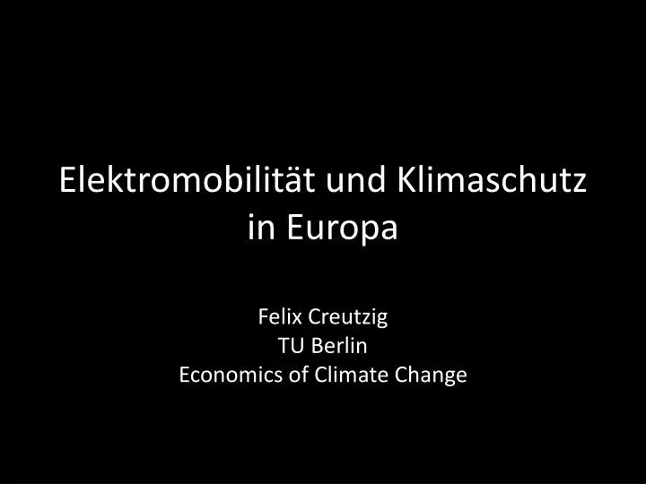 elektromobilit t und klimaschutz in europa