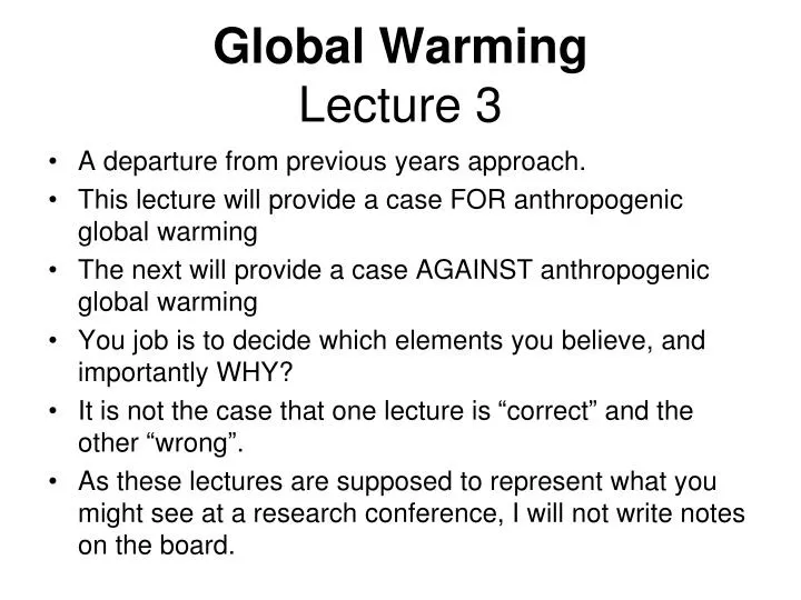 global warming lecture 3
