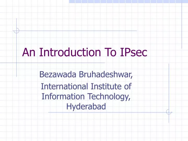 an introduction to ipsec