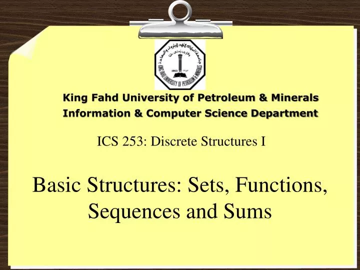 ics 253 discrete structures i