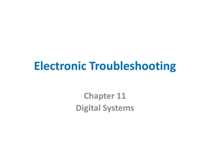 electronic troubleshooting