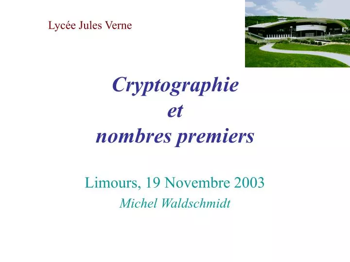 cryptographie et nombres premiers