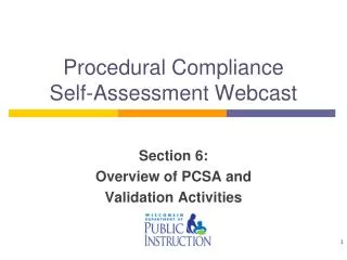 Procedural Compliance Self-Assessment Webcast