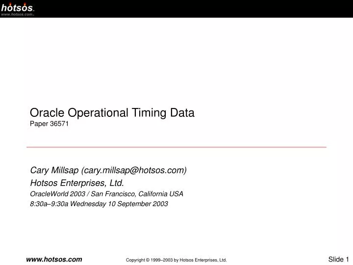 oracle operational timing data paper 36571