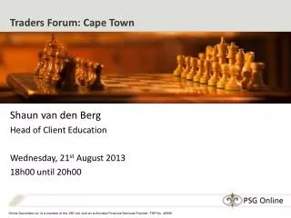 Traders Forum: Cape Town