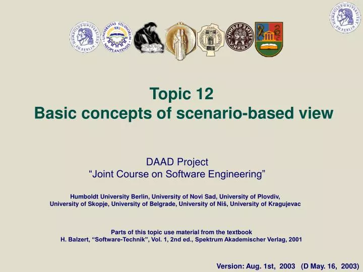 topic 12 basic concepts of scenario based view