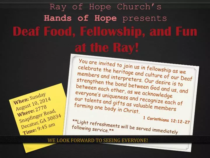 ray of hope church s hands of hope presents