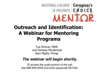 Outreach and Identification: A Webinar for Mentoring Programs