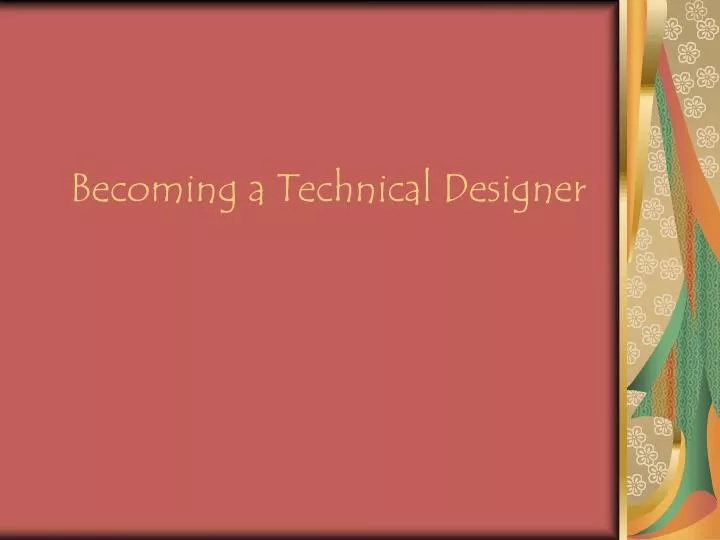 becoming a technical designer