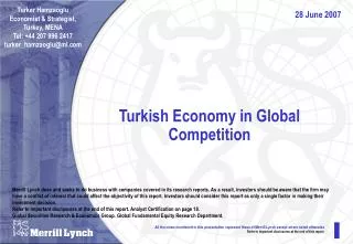 Turkish Economy in Global Competition