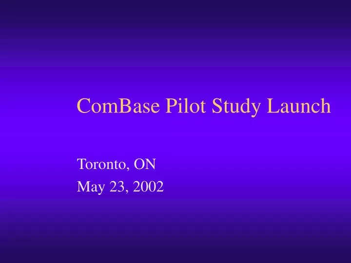combase pilot study launch