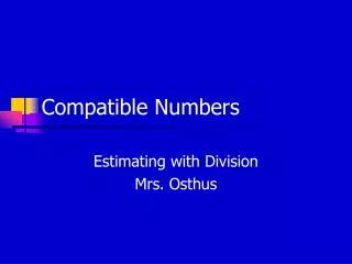 compatible numbers