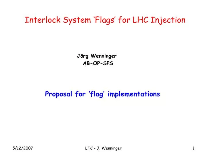 interlock system flags for lhc injection