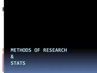 Methods of Research &amp; Stats