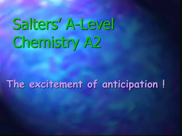salters a level chemistry a2