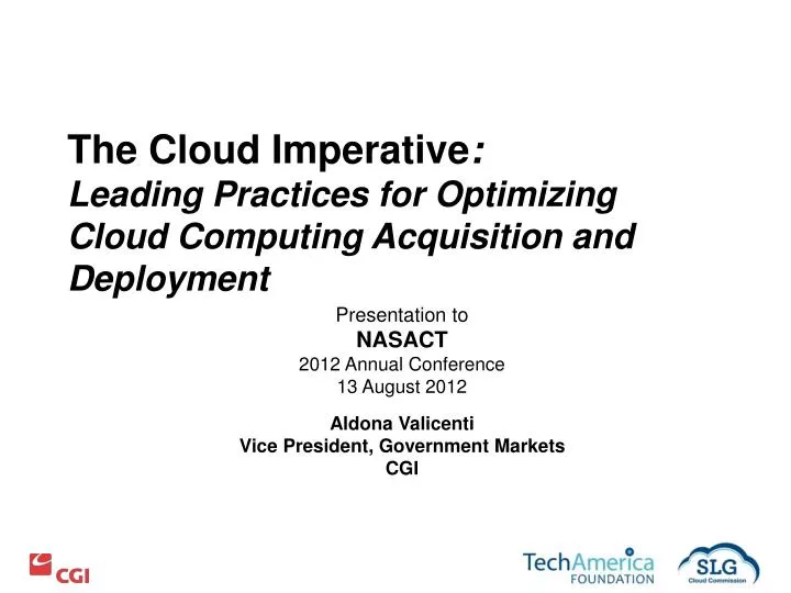 the cloud imperative leading practices for optimizing cloud computing acquisition and deployment