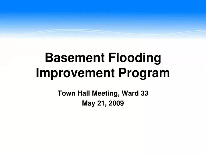 basement flooding improvement program