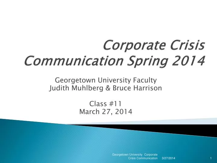 corporate crisis communication spring 201 4