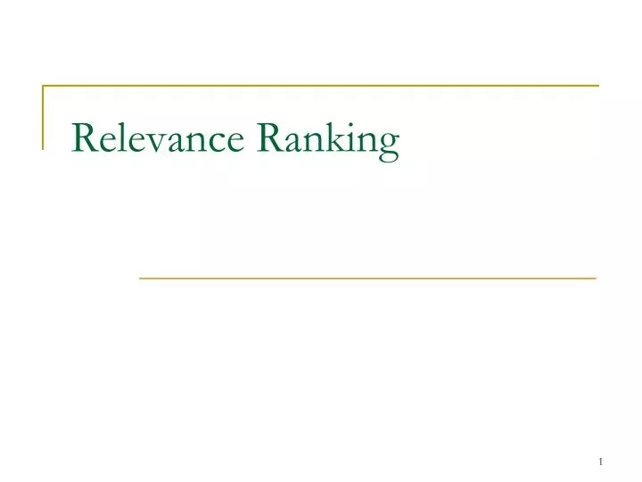 relevance ranking