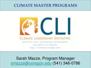 CLIMATE MASTER PROGRAMS