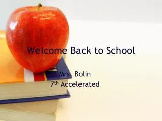 Welcome Back to School