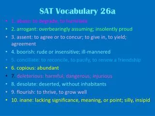 SAT Vocabulary 26a