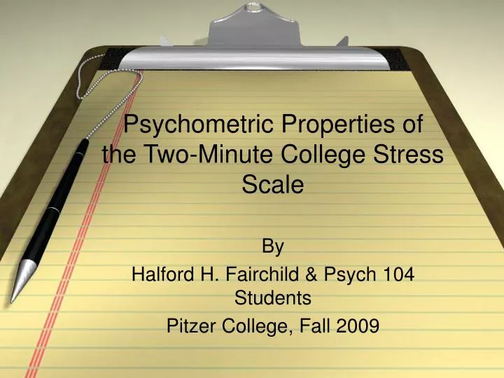 psychometric properties of the two minute college stress scale