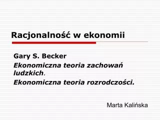 racjonalno w ekonomii