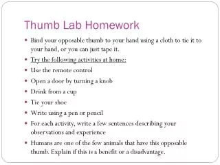 Thumb Lab Homework