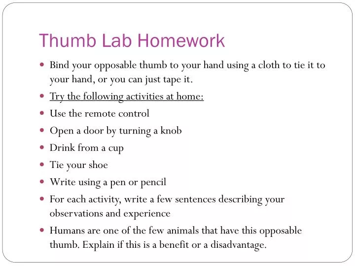 thumb lab homework