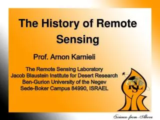 The History of Remote Sensing