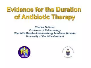 Charles Feldman Professor of Pulmonology Charlotte Maxeke Johannesburg Academic Hospital