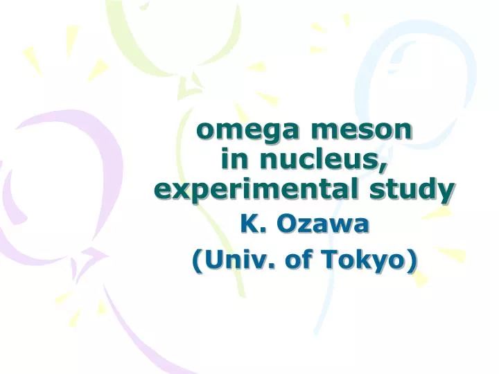 omega meson in nucleus experimental study