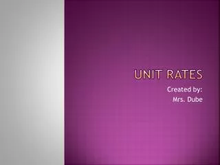 Unit Rates