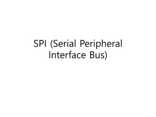 spi serial peripheral interface bus