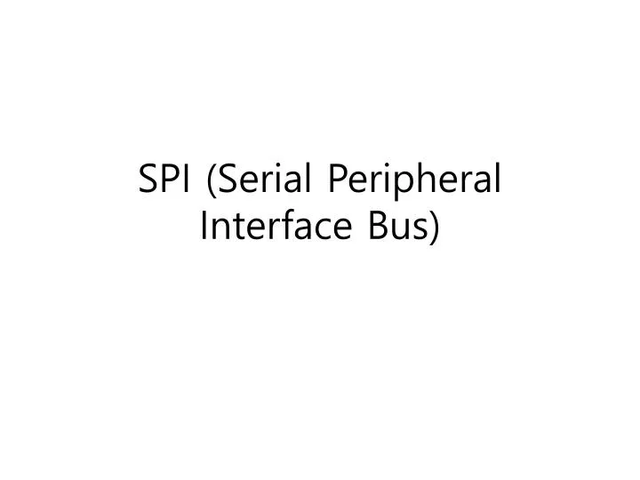 spi serial peripheral interface bus